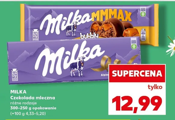 Czekolada mleczna różne rodzaje 300-250g opakowanie promocja w Kaufland