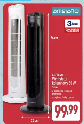 Wentylator kolumnowy AMBIANO 50W promocja w Aldi