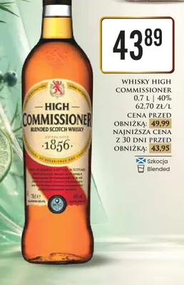 Whisky High Commissioner promocja w Dino