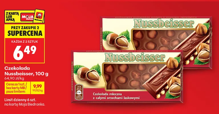 Czekolada Nussbeisser promocja w Biedronka