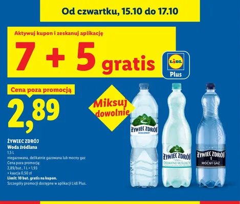 Woda źródlana niegazowana Żywiec Zdrój promocja w Lidl