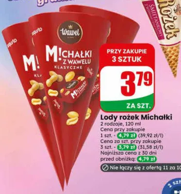 Lody rożek Michałki z Wawelu Klasyczne promocja w Dino