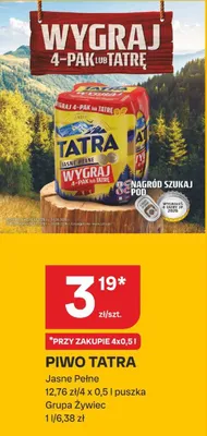 Piwo Tatra Jasne Pełne promocja w Chorten
