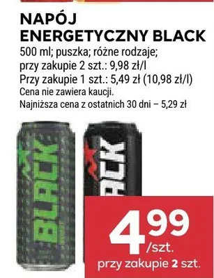 Napój energetyczny Black promocja w Stokrotka
