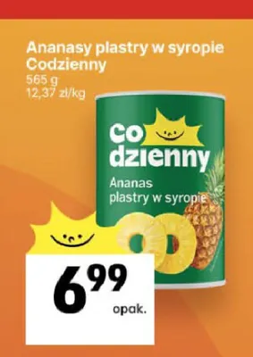 Ananas w puszce plastry w syropie Codzienny promocja w Delikatesy Centrum