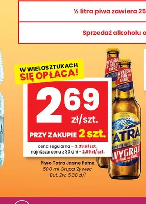 Piwo Tatra Jasne Pełne promocja w emma MARKET