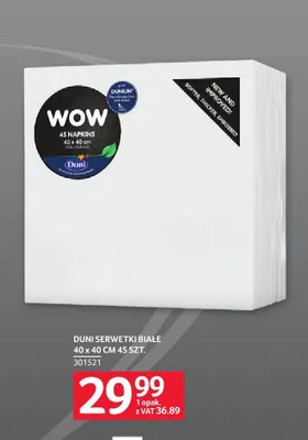 Serwetki białe Duni 40x40cm promocja w Selgros