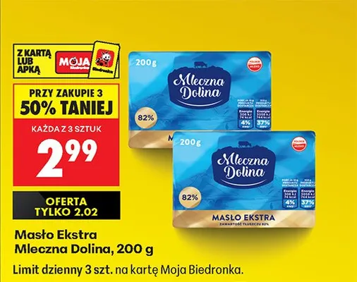 Masło ekstra Mleczna Dolina promocja w Biedronka
