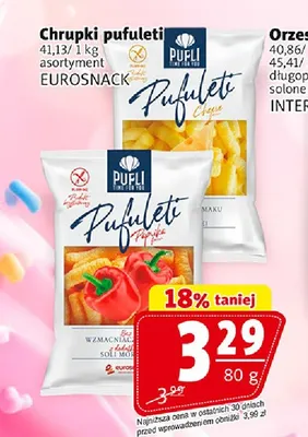 Chrupki pufuleti Eurosnack promocja w Prim Market