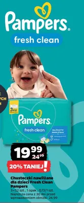 Chusteczki nawilżane dla dzieci Fresh Clean Pampers promocja w Netto