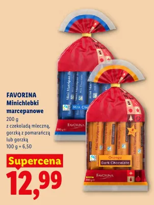 Minichlebki marcepanowe z czekoladą gorzką z pomarańczą Favorina promocja w Lidl