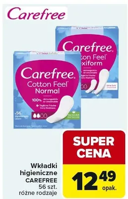 Wkładki higieniczne różne rodzaje promocja w Carrefour Market