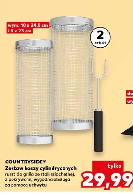 Zestaw koszy cylindrycznych ruszt do grilla COUNTRYSIDE 2-pak promocja w Kaufland