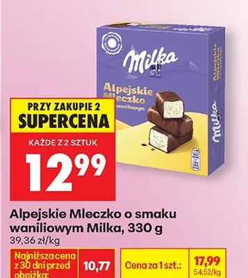 Alpejskie Mleczko o smaku waniliowym promocja w Biedronka