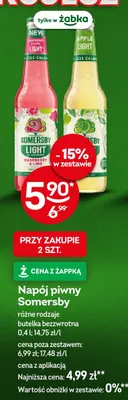 Napój piwny Somersby Light Apple promocja w Żabka