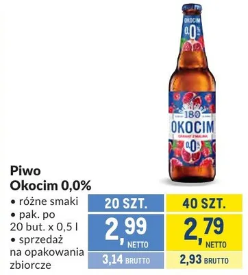 Piwo Okocim 0,0% różne smaki promocja w Makro