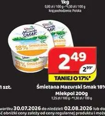 Śmietana Mazurski Smak 18% Mlekpol promocja w Delfin