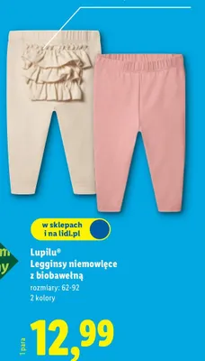 Legginsy niemowlęce z biobawełną, rozmiary: 62-92 promocja w Lidl