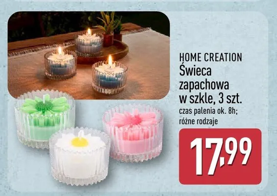 Świeca zapachowa w szkle, 3 szt. promocja w Aldi