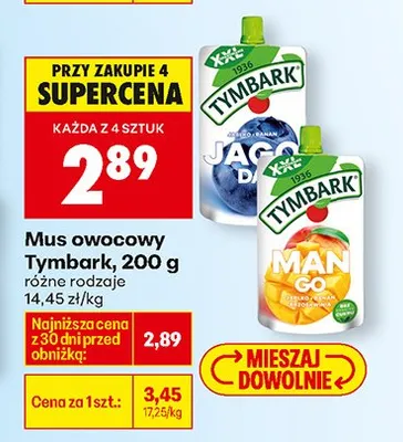 Mus owocowy różne rodzaje promocja w Biedronka
