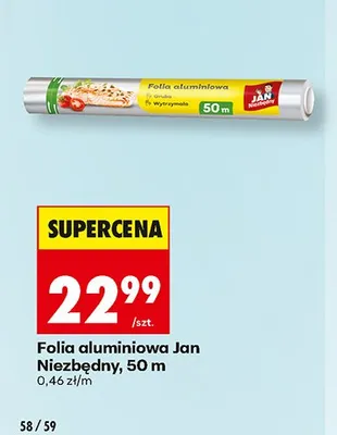 Folia aluminiowa Jan Niezbędny 50 m promocja w Biedronka