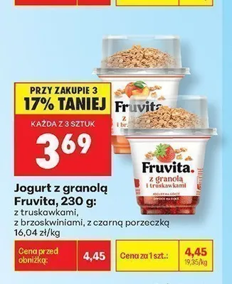 Jogurt z granolą Fruvita z czarną porzeczką promocja w Biedronka