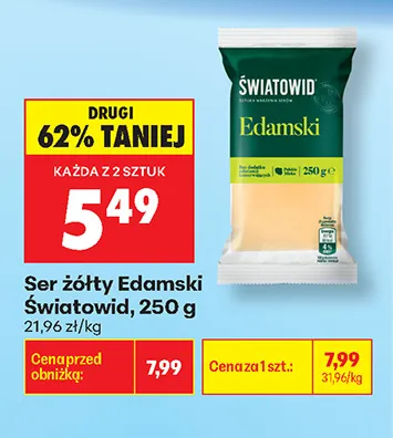 Ser żółty Edamski Światowid promocja w Biedronka