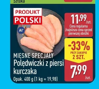 Połędwiczki z piersi kurczaka Mięsne Specjały promocja w Aldi