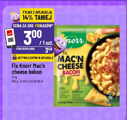 Fix Knorr Mac'n Cheese bekon promocja w POLOmarket