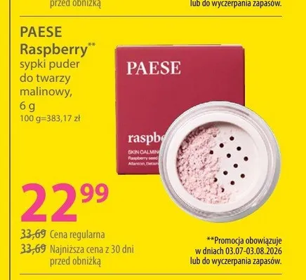 Sypki puder do twarzy Paese Raspberry promocja w Hebe