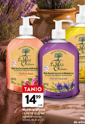 Mydło w płynie Le Petit Olivier Pur Savon Liquide de Marseille Verveine Citron promocja w Intermarche