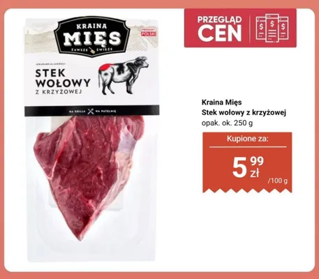 Stek wołowy z krzyżowej Kraina Mięs promocja w Biedronka