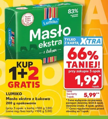 Masło ekstra z Łukowa Lumiko promocja w Kaufland