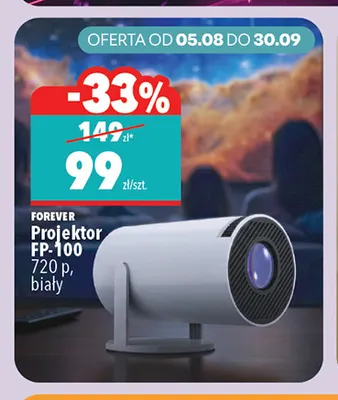 Projektor Forever FP-100 720p biały promocja w Biedronka