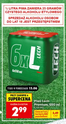 Piwo Lech Premium 6-pak 550 ml promocja w Biedronka