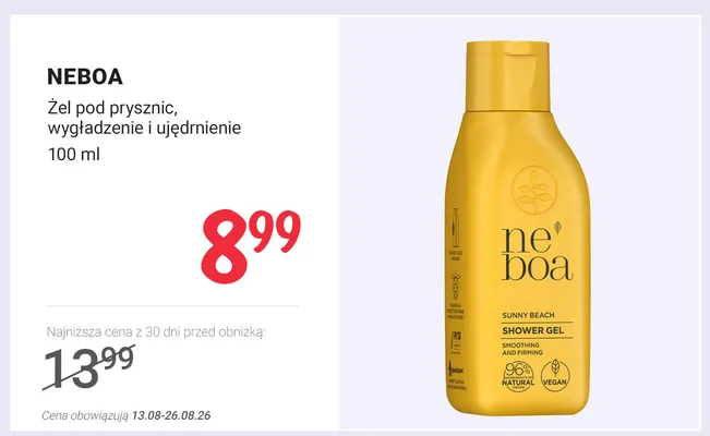 Żel pod prysznic NEBOA wygładzenie i ujędrnienie promocja w Rossmann