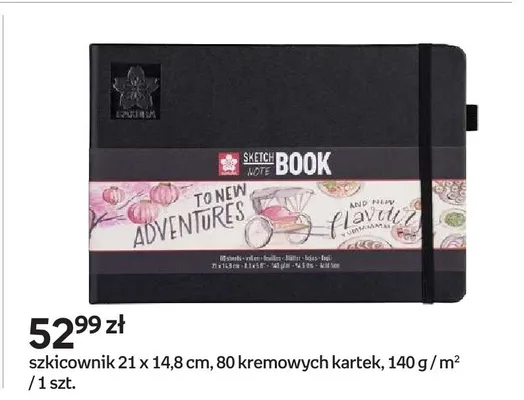 Szkicownik 21x14,8cm 80 kremowych kartek 140g/m² promocja w Empik