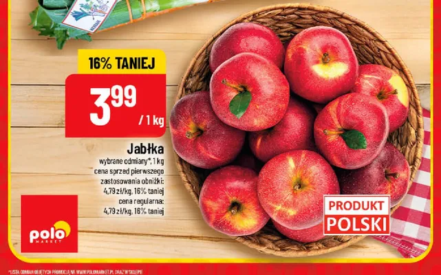 Jabłka wybrane odmiany polskie promocja w POLOmarket