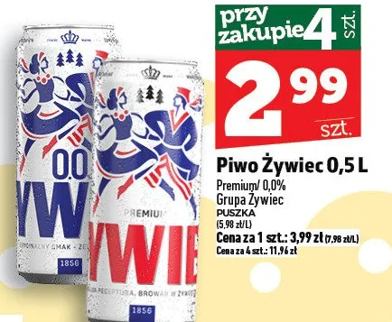 Piwo Żywiec premium 0.0% promocja w TOPAZ