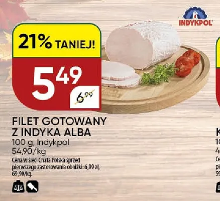 Filet gotowany z indyka Alba Indykpol promocja w Chata Polska