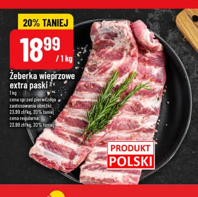 Żeberka wieprzowe extra paski promocja w POLOmarket