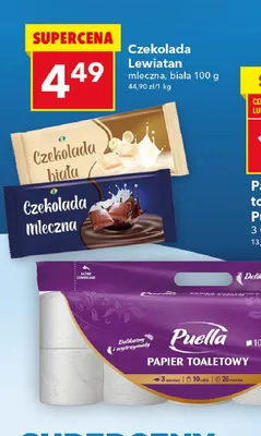 Czekolada mleczna, biała promocja w LEWIATAN