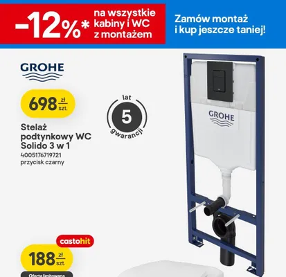 Stelaż podtynkowy WC Solido 3 w 1 promocja w Castorama