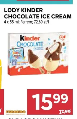 Lody Kinder Chocolate Ice Cream 4-pak promocja w Stokrotka