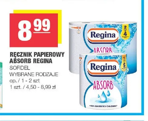 Ręcznik papierowy Regina Absorb promocja w SPAR