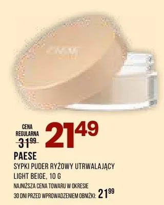 Sypki puder ryżowy utrwalający Light Beige promocja w Drogerie Natura