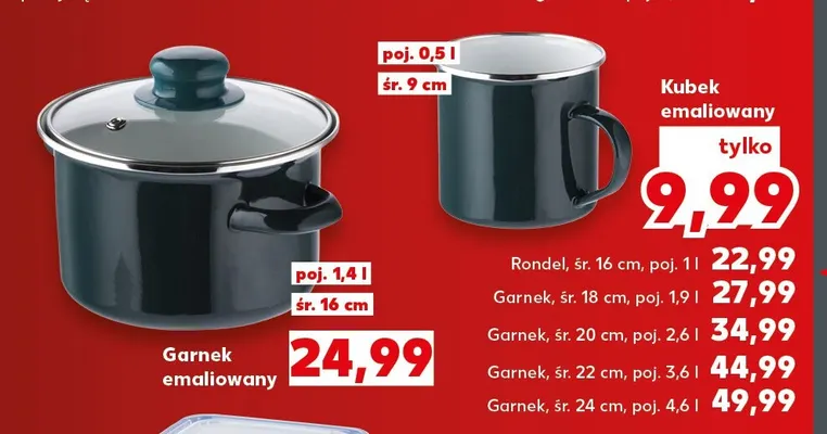 Rondel emaliowany 1 l promocja w Kaufland