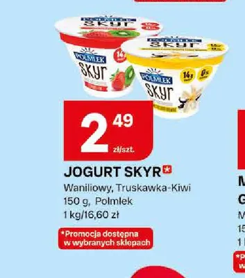 Jogurt Skyr truskawka-kiwi Polmlek promocja w Chorten