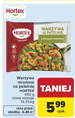 Warzywa mrożone na patelnię z ziołami i papryką Hortex promocja w Carrefour Market