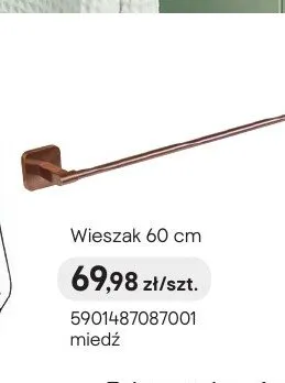 Wieszak Harmony miedź 60 cm promocja w Castorama